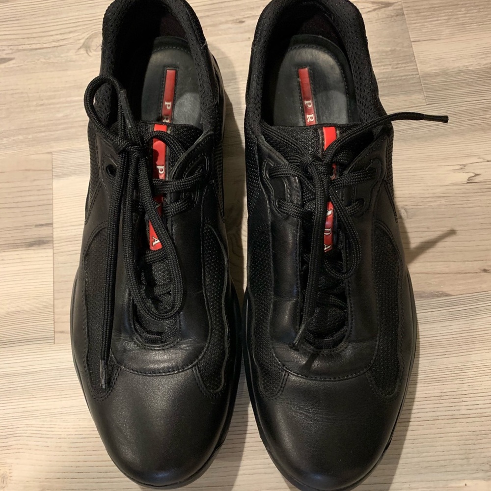 Prada Men’s New America’s Leather/Fabic Sneakers